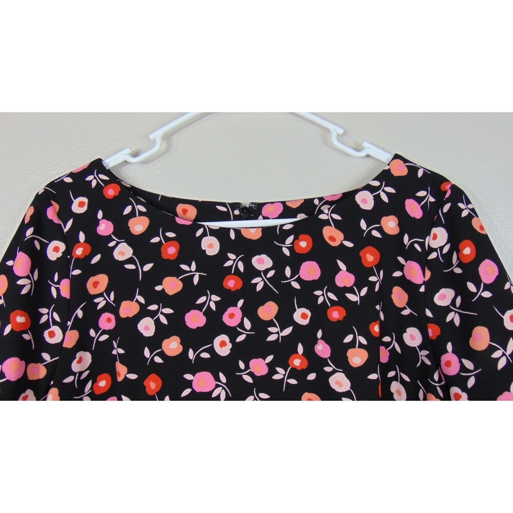 Talbots Floral Shift Dress Womens Size 12 Flutter Sleeve w/Bow Detail Ditsy Knee - Picture 2 of 9